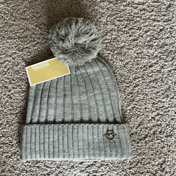 Michael Kors Other - Michael Kors Gray Pom Pom Beanie - NWT
